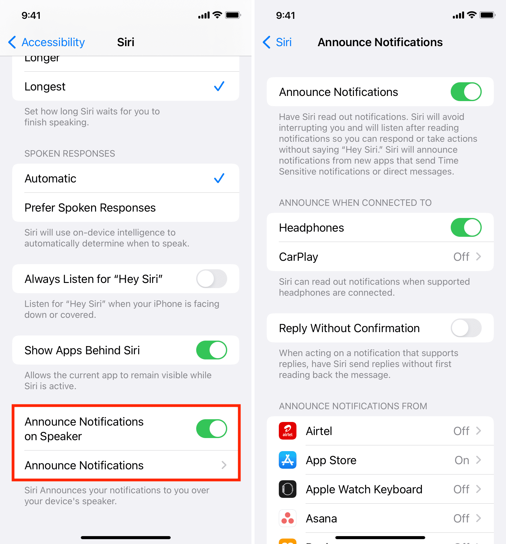 Announce Notifications on Speaker on iPhone
