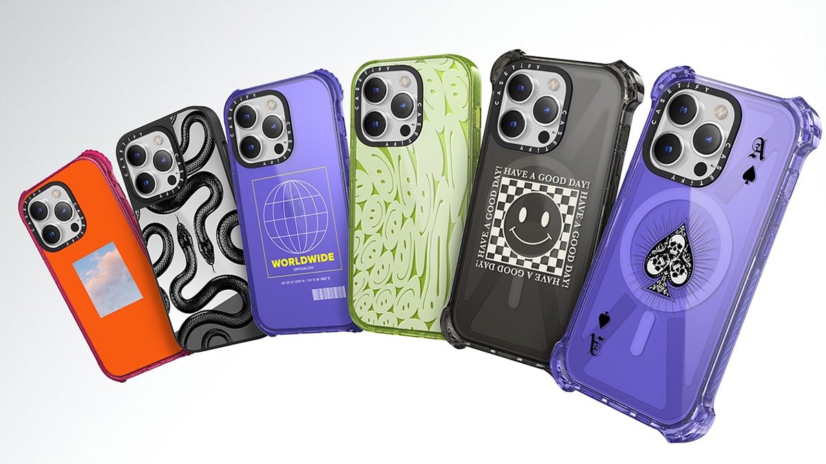 Different designs of Casetify's iPhone cases