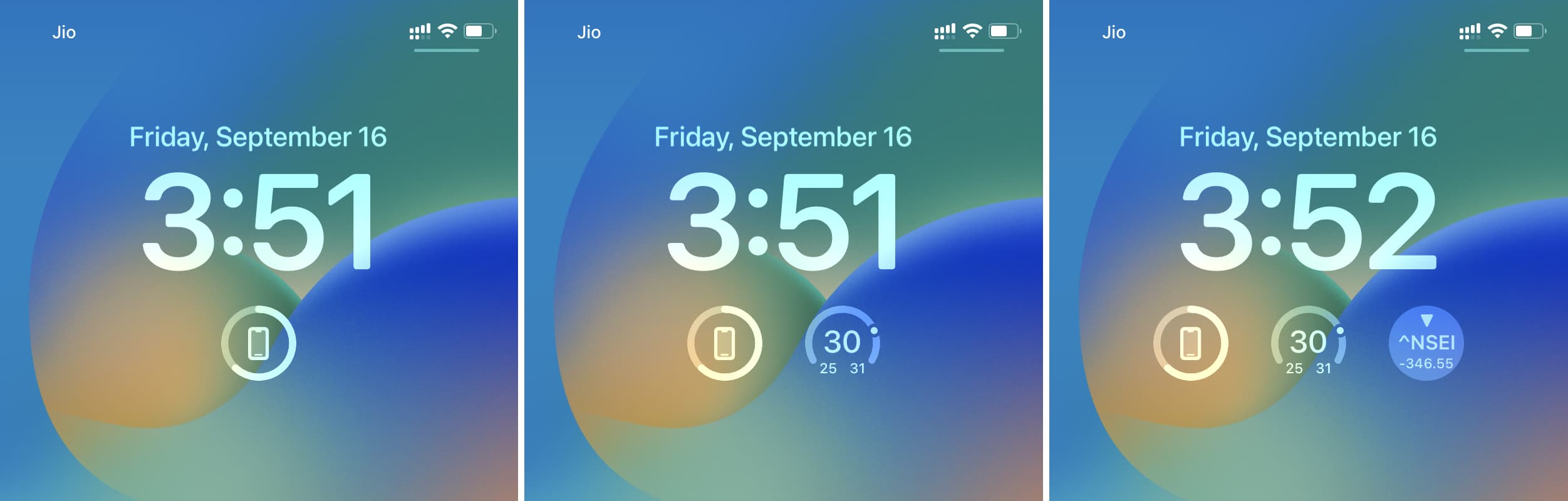 Centered iPhone Lock Screen widget alignment