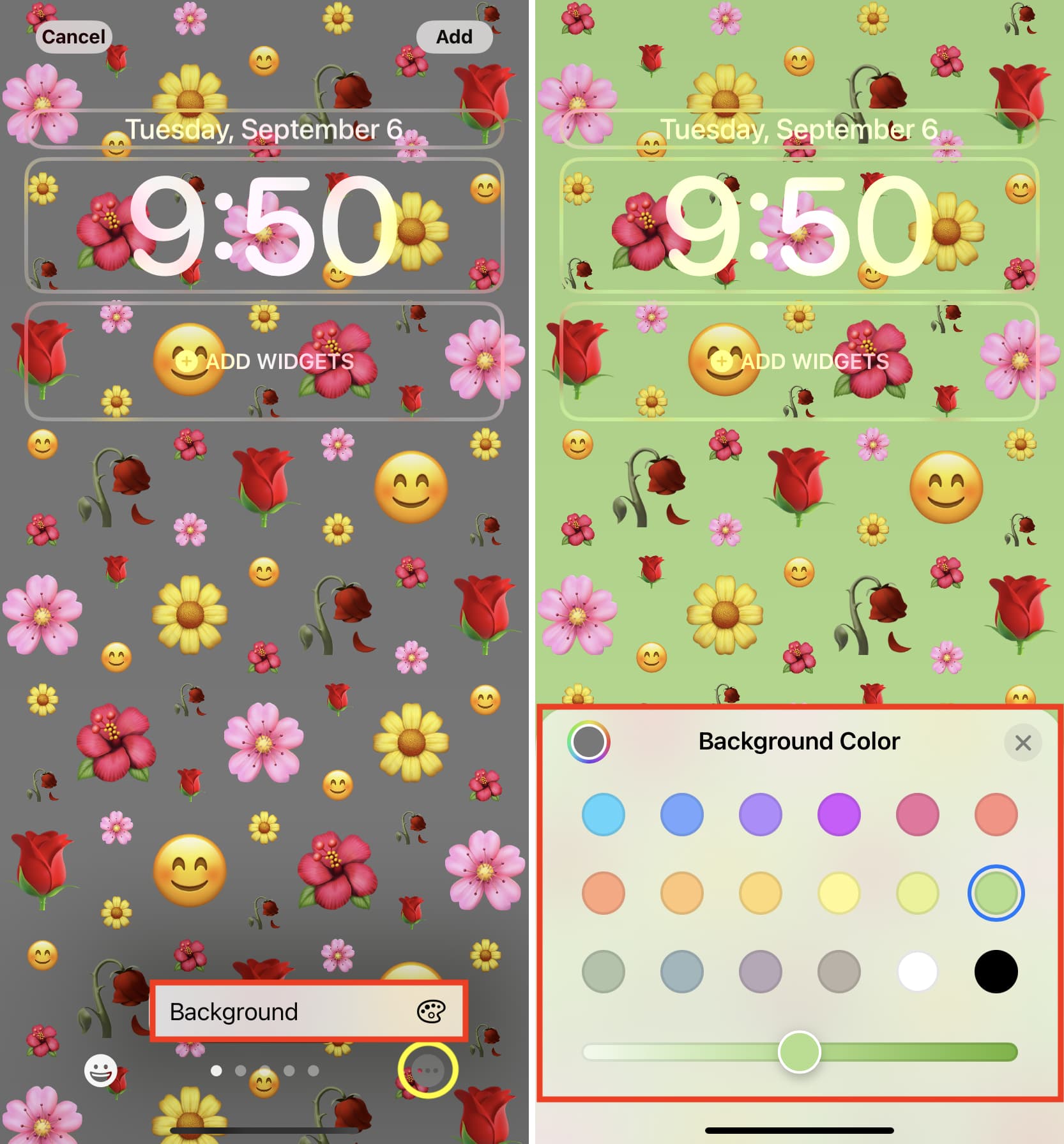 Choose color as your emoji background