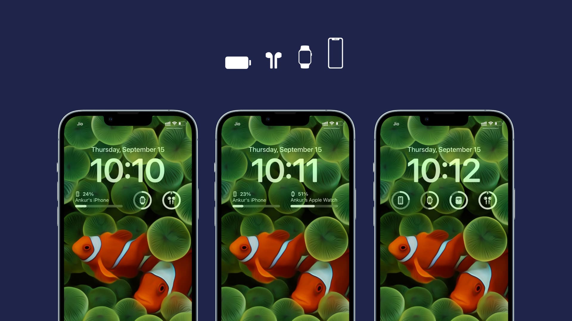 Customize Lock Screen Batteries widget on iPhone running iOS 16