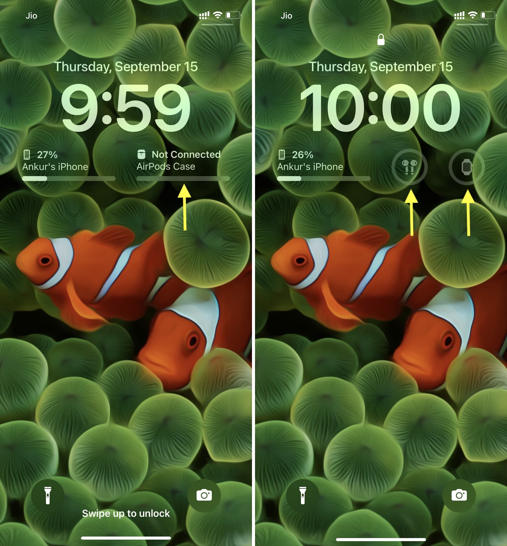 Faded battery widget on iPhone Lock Screen