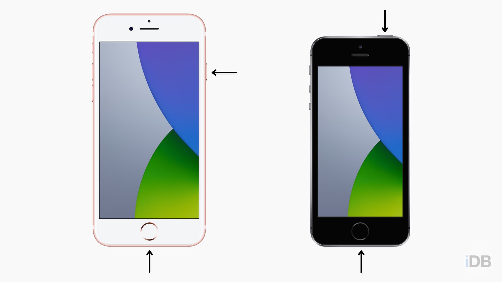 Image showing how to force restart iPhone 6S, SE and earlier models