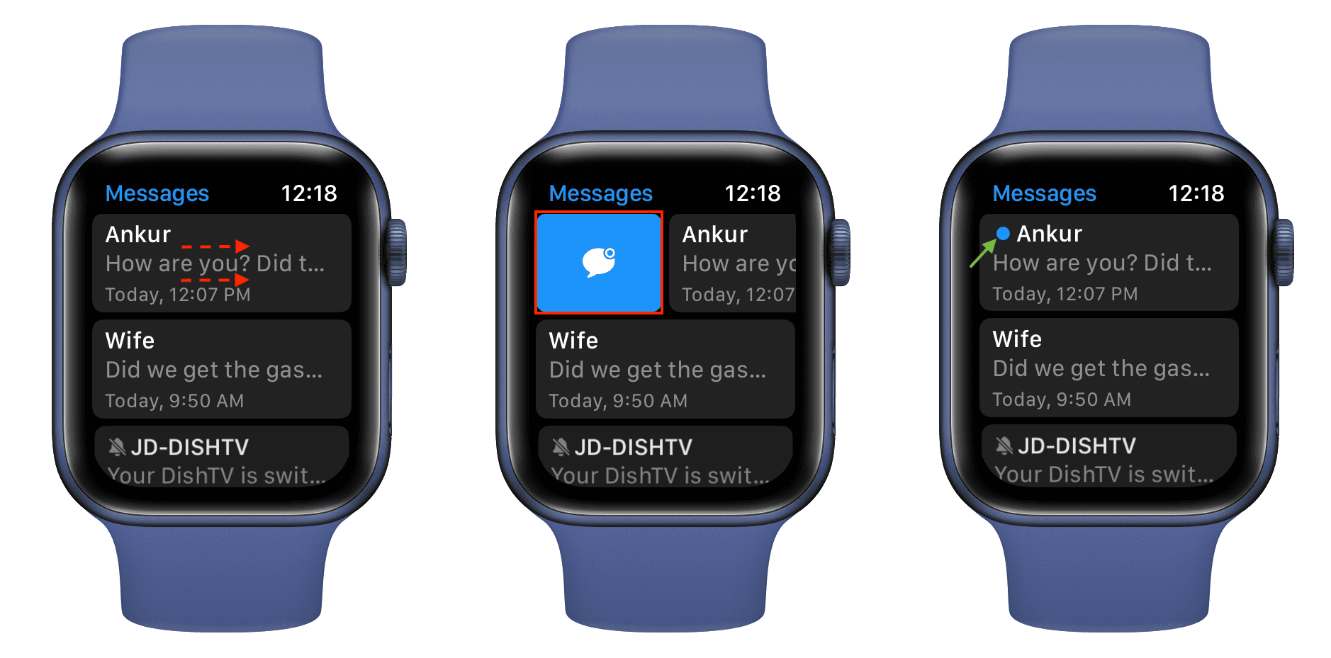 Mark message as unread on Apple Watch in watchOS 9