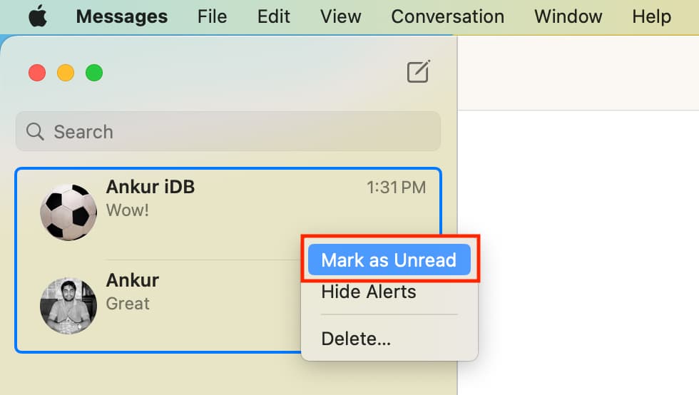 Mark several messages as unread on Mac