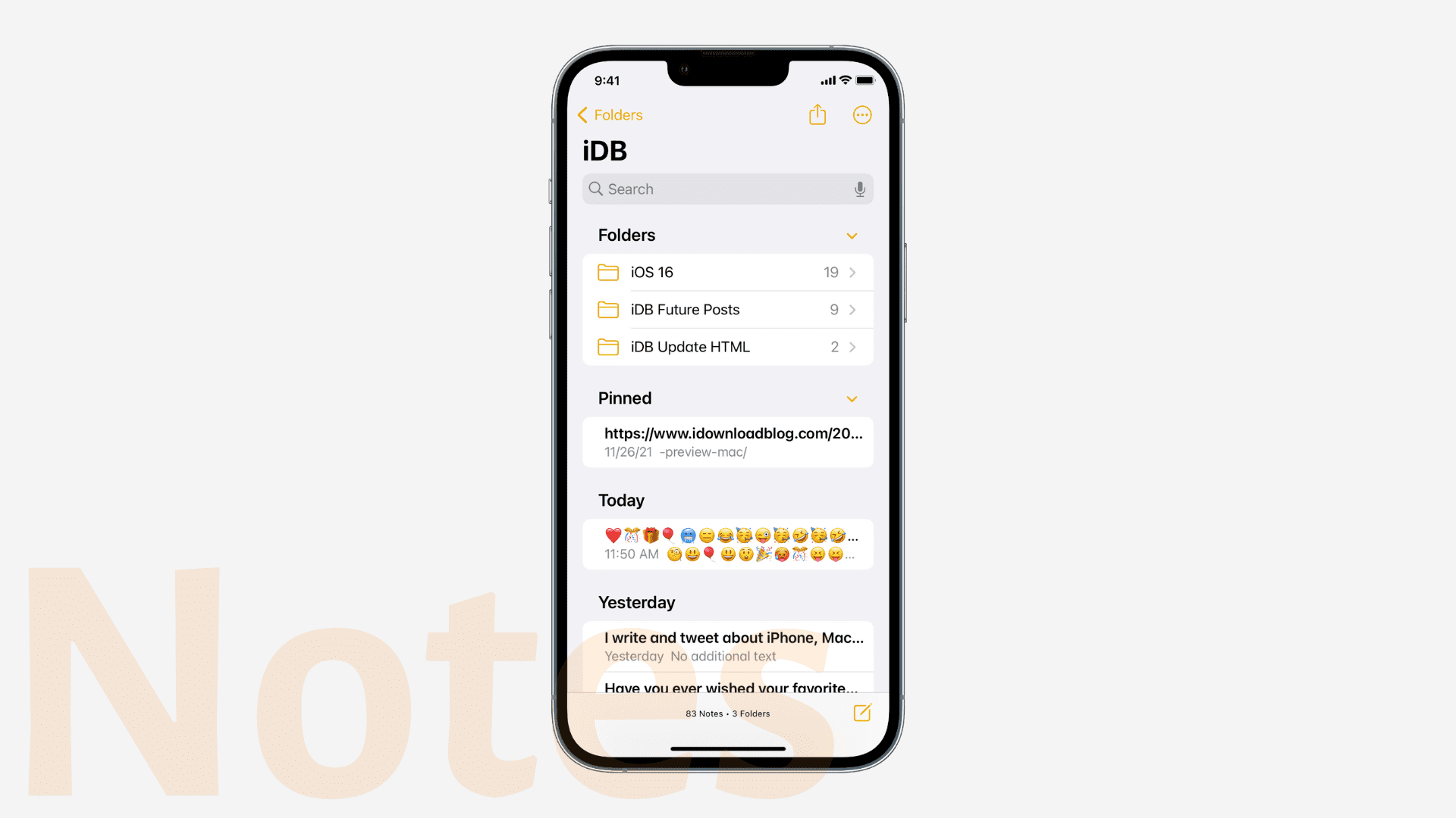 New features in Notes in iOS 16