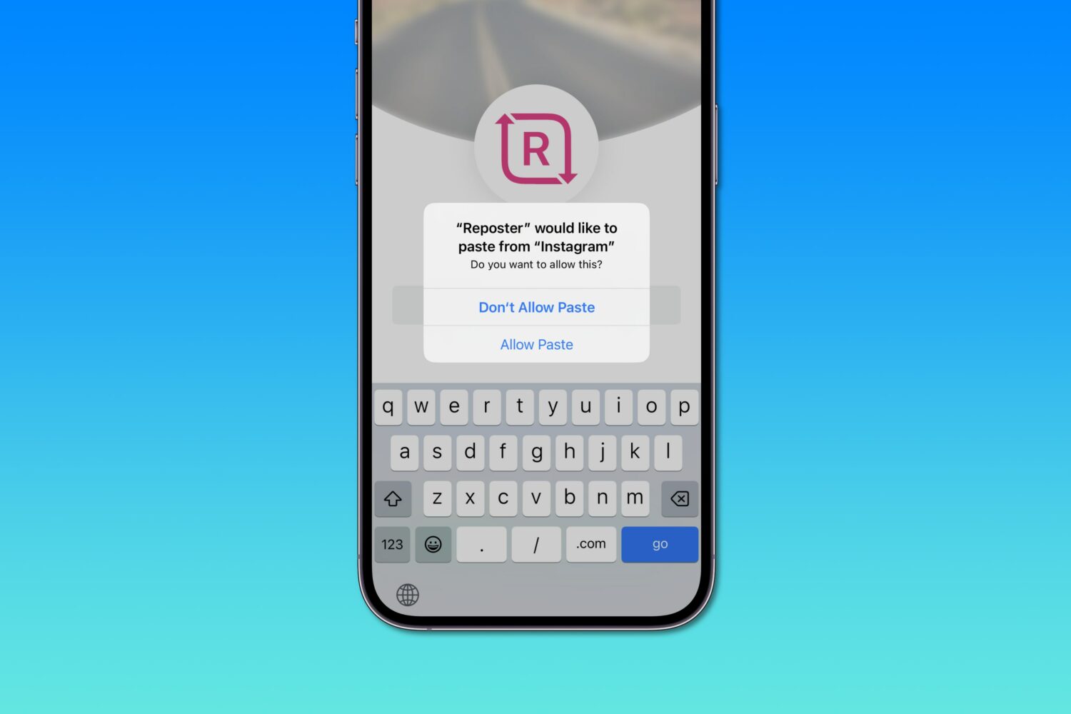 iOS 16's excessive clipboard paste permission prompt in the Reposter app on iPhone