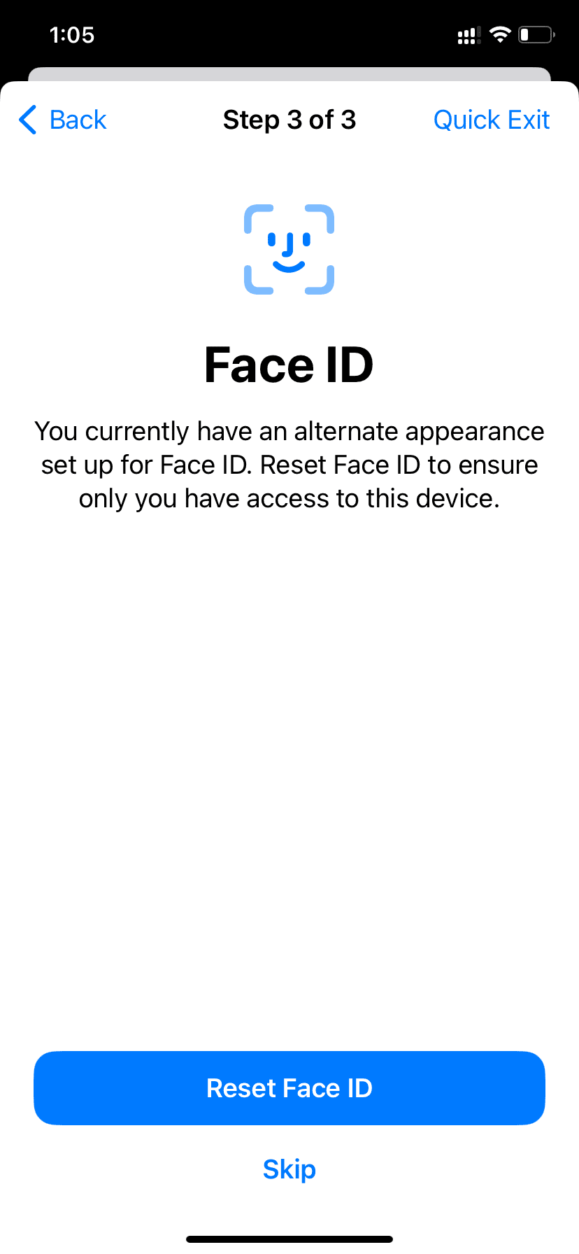 Reset Face ID to prevent other from getting inside your iPhone