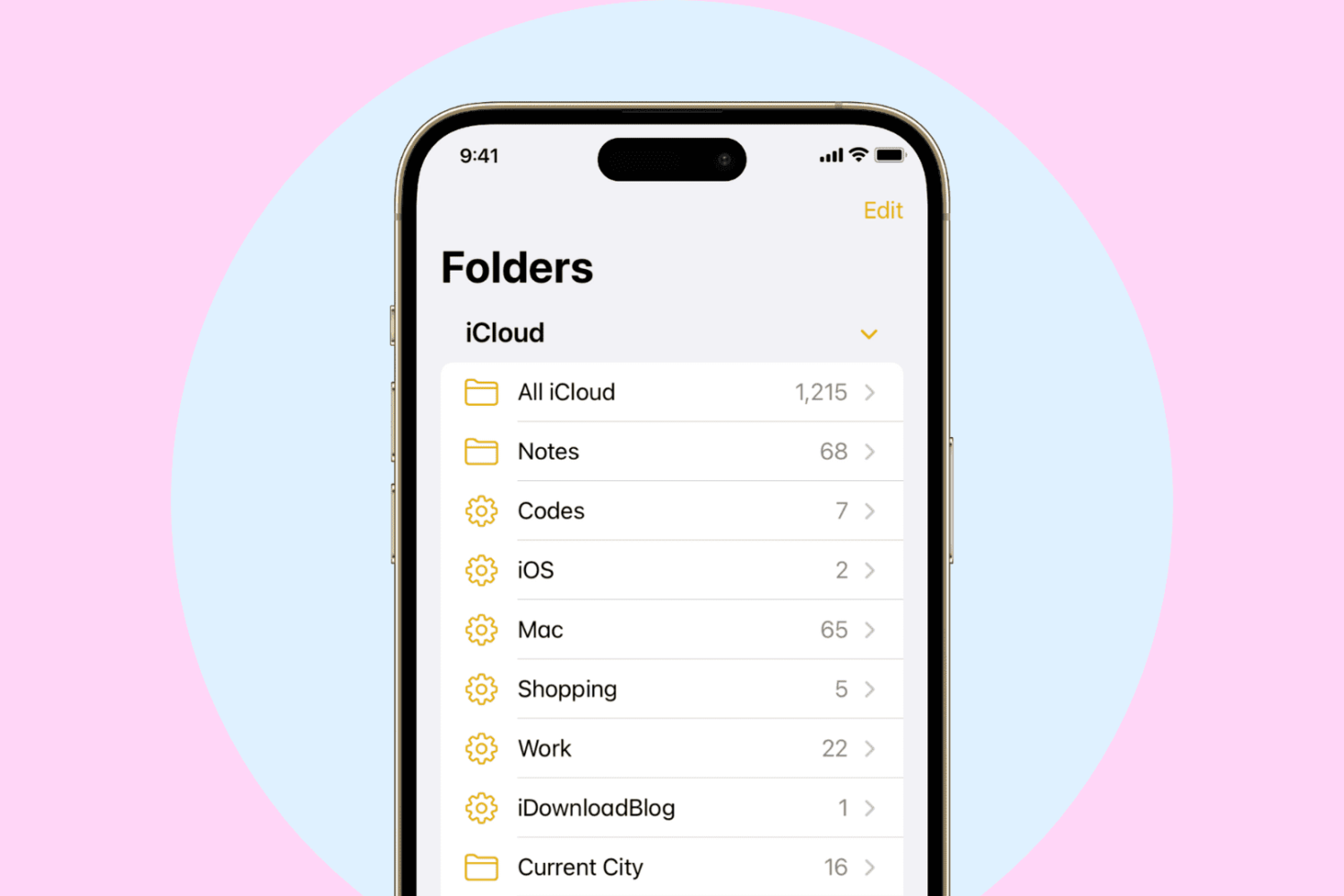Smart Folders in Apple Notes app