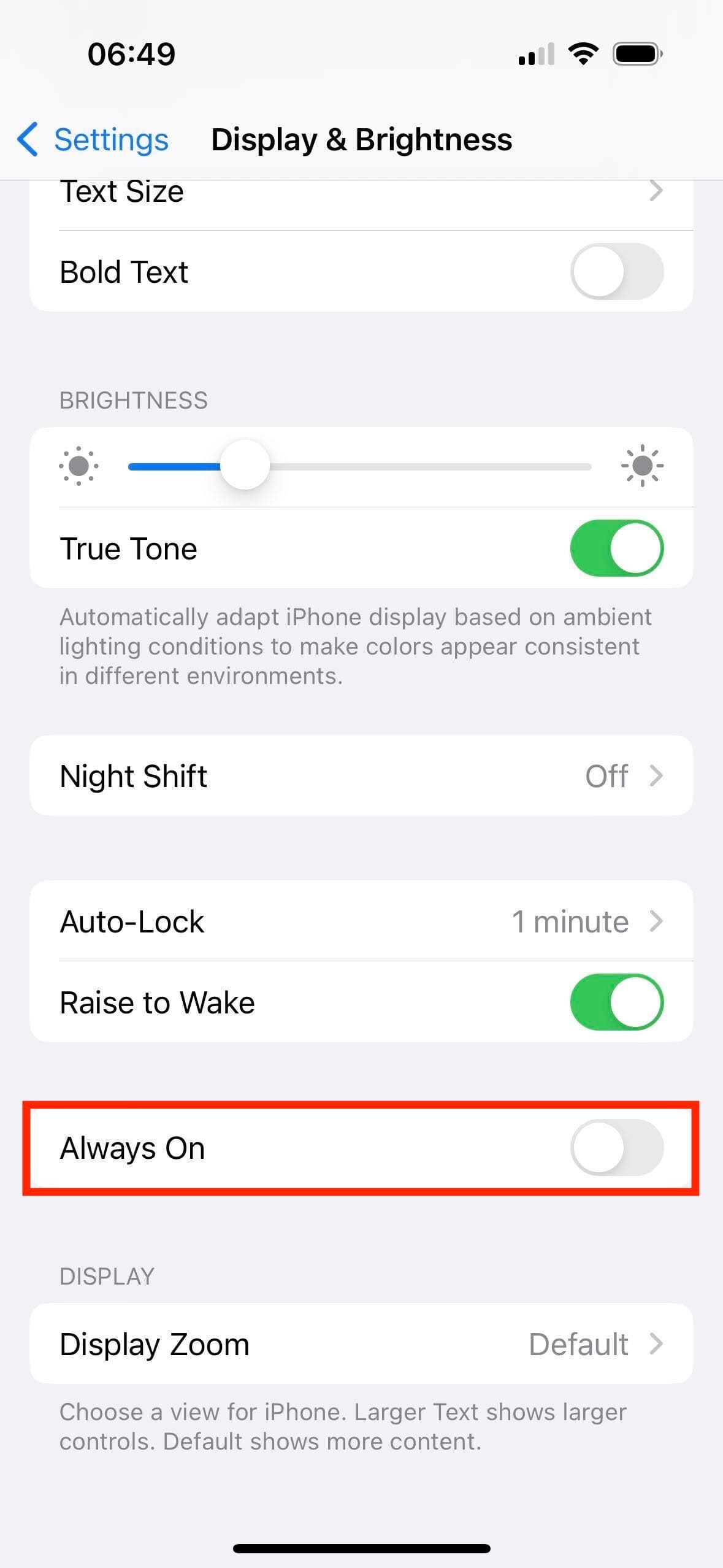 Turn off Always On in iPhone 14 Pro settings to save battery