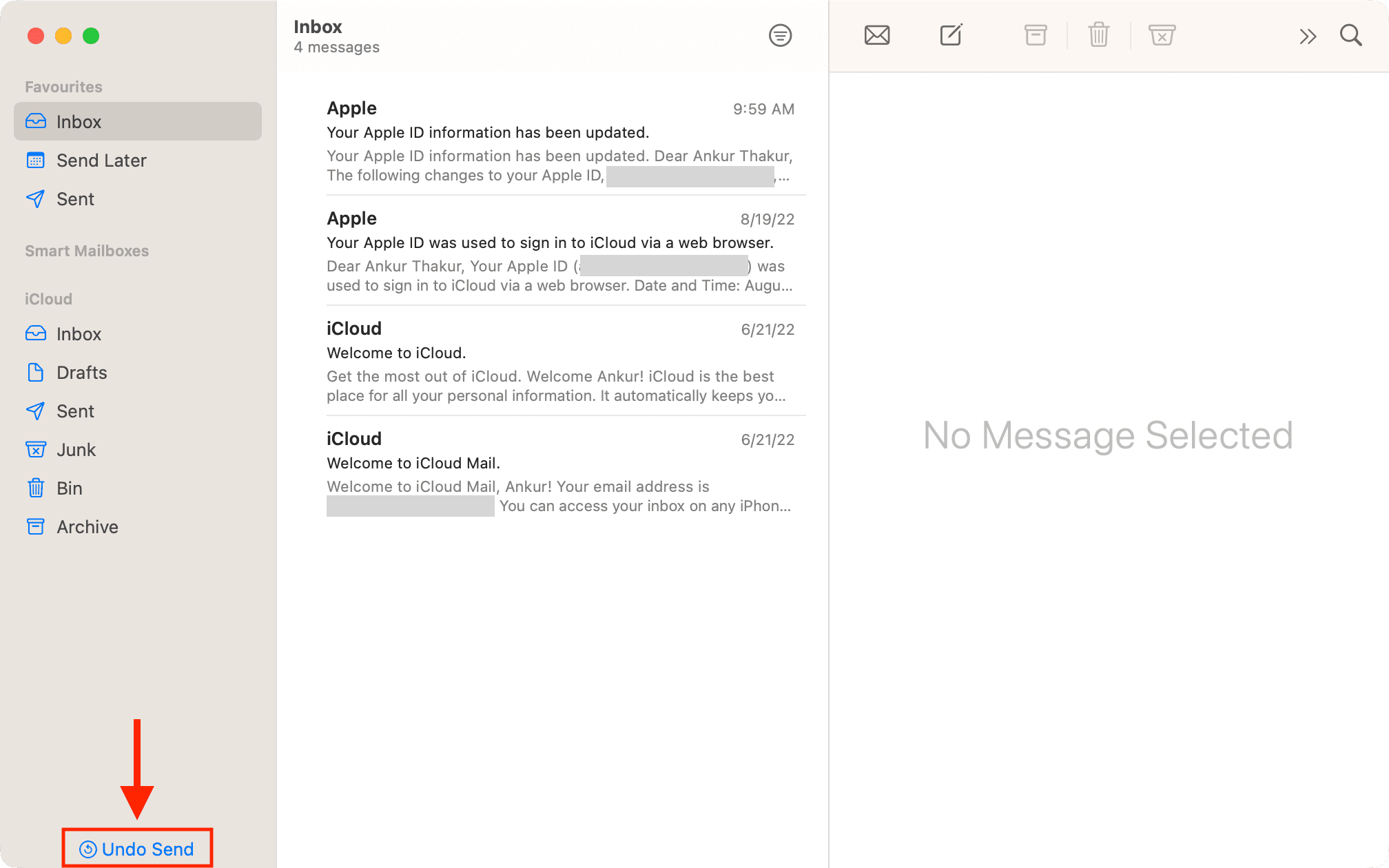 Undo Send email in Mail app on Mac