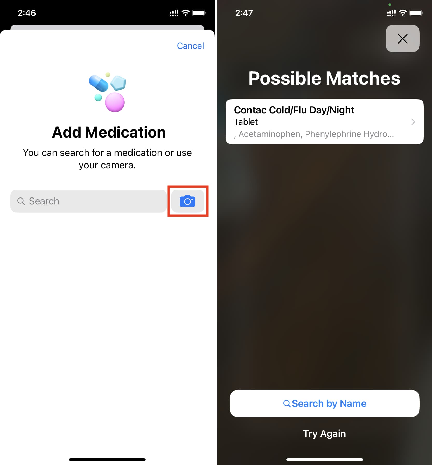 Use camera to add your medicine to iPhone Health app