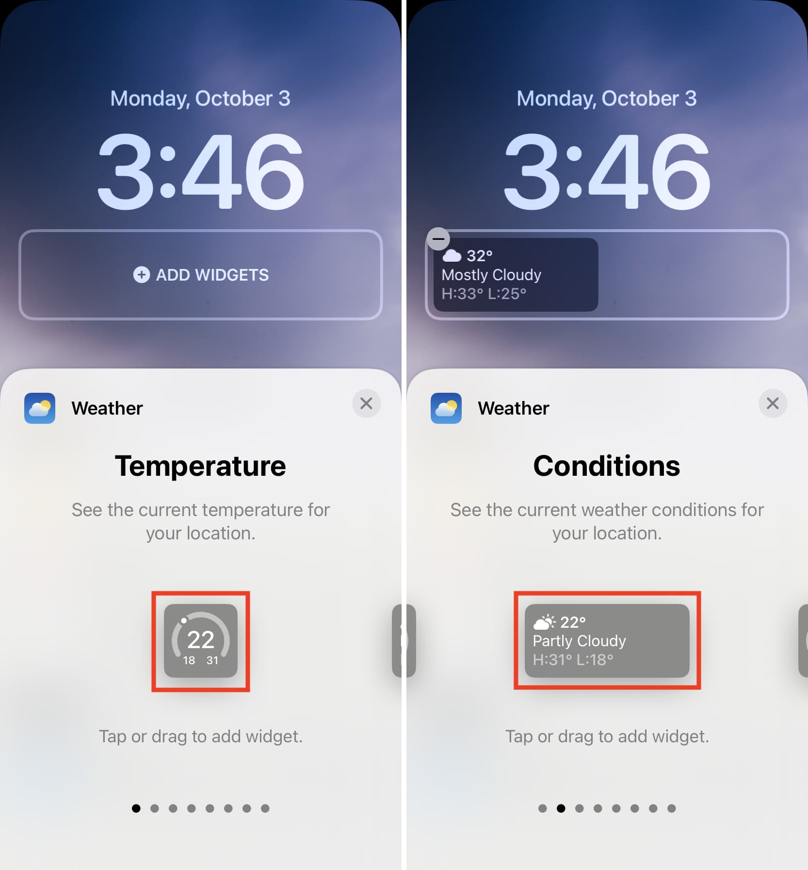 Add temperature and other weather widgets for iPhone Lock Screen