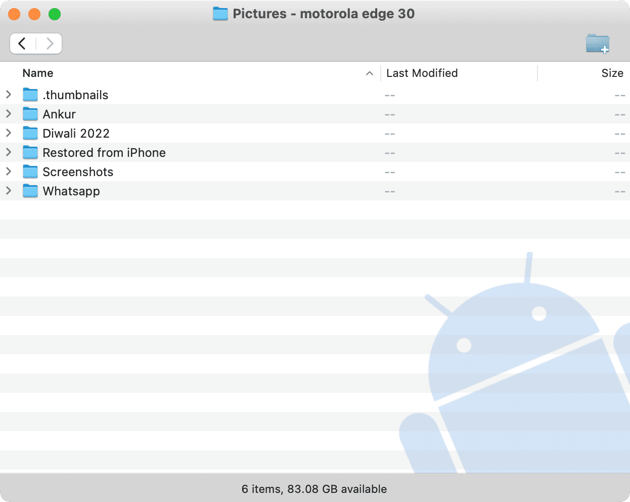 Android File Transfer running on Mac