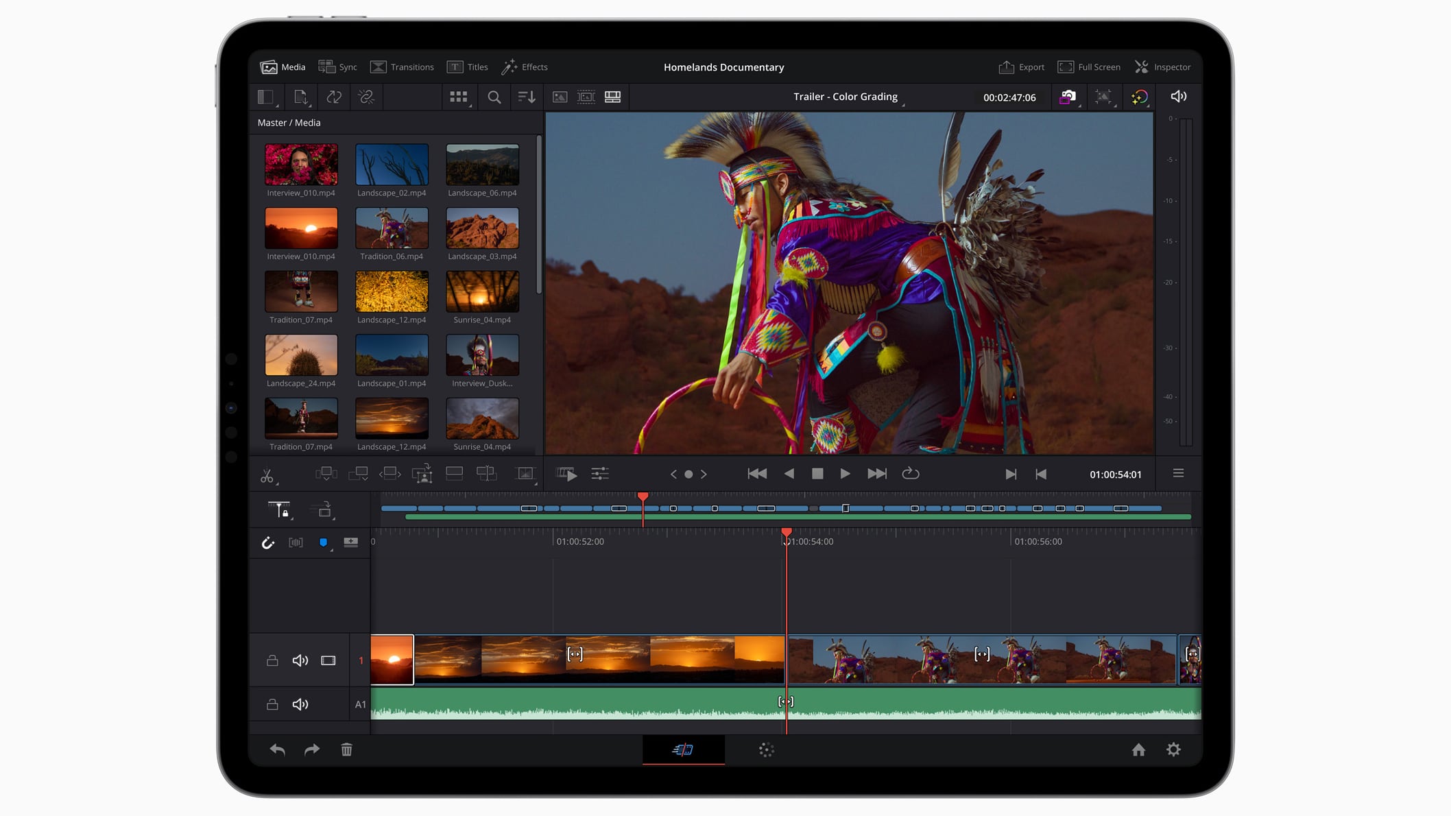 Using 12.9-inch M2 iPad Pro to edit the HomeLands documentary in DaVinci Resolve