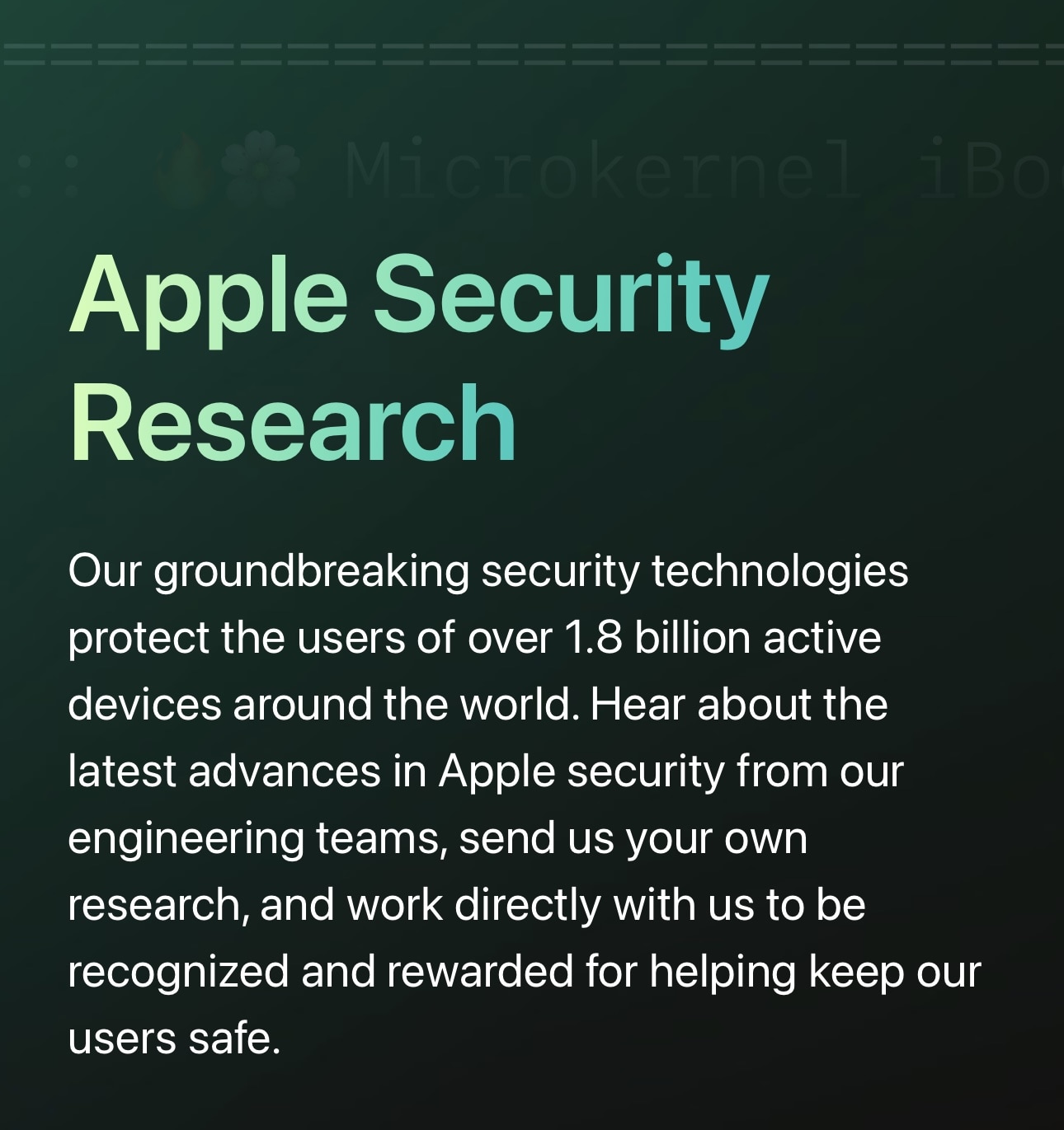 Apple Security Research website redesigned for 2022.