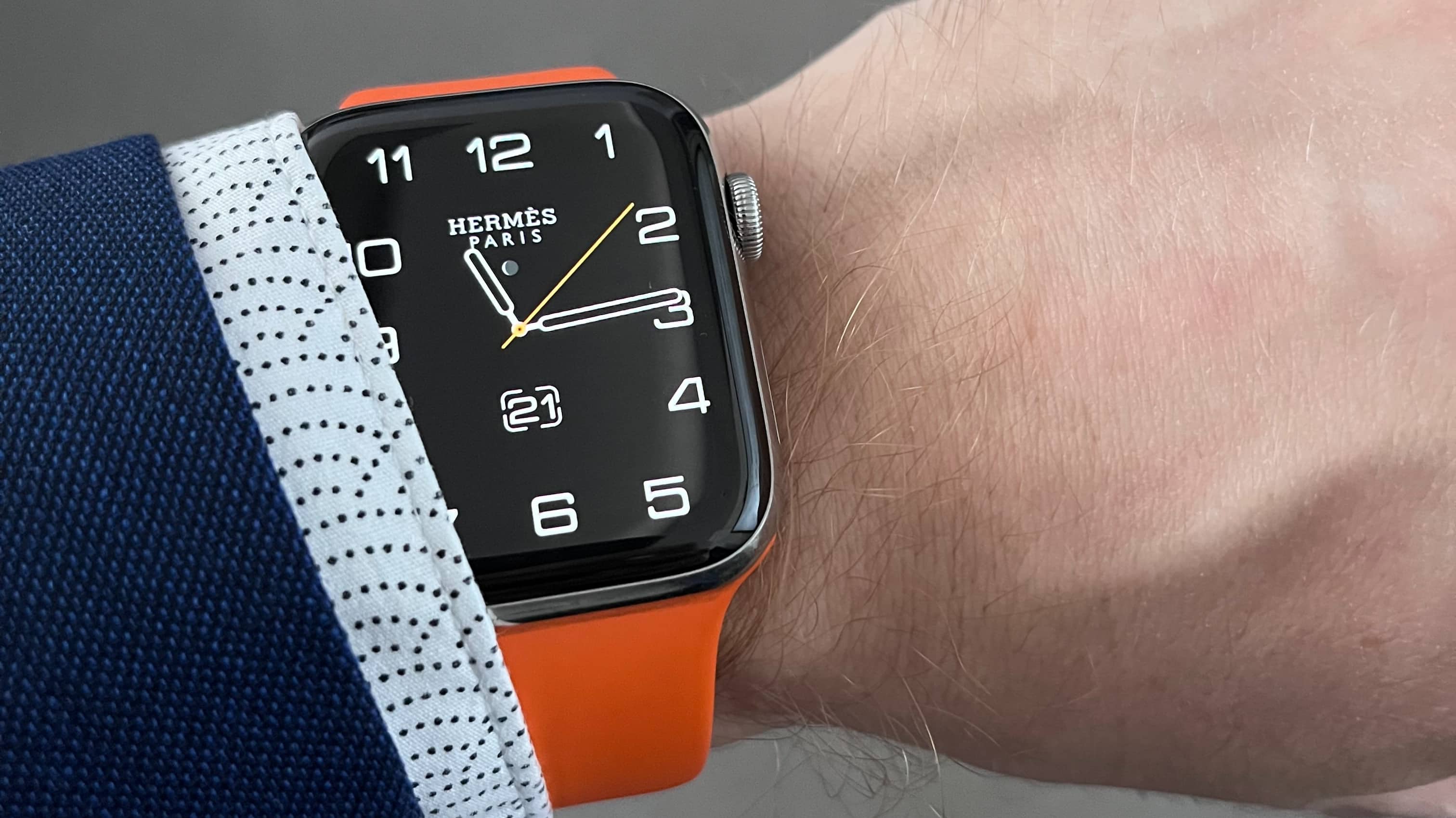 Apple Watch Series 8 Hermes on a businessman's wrist