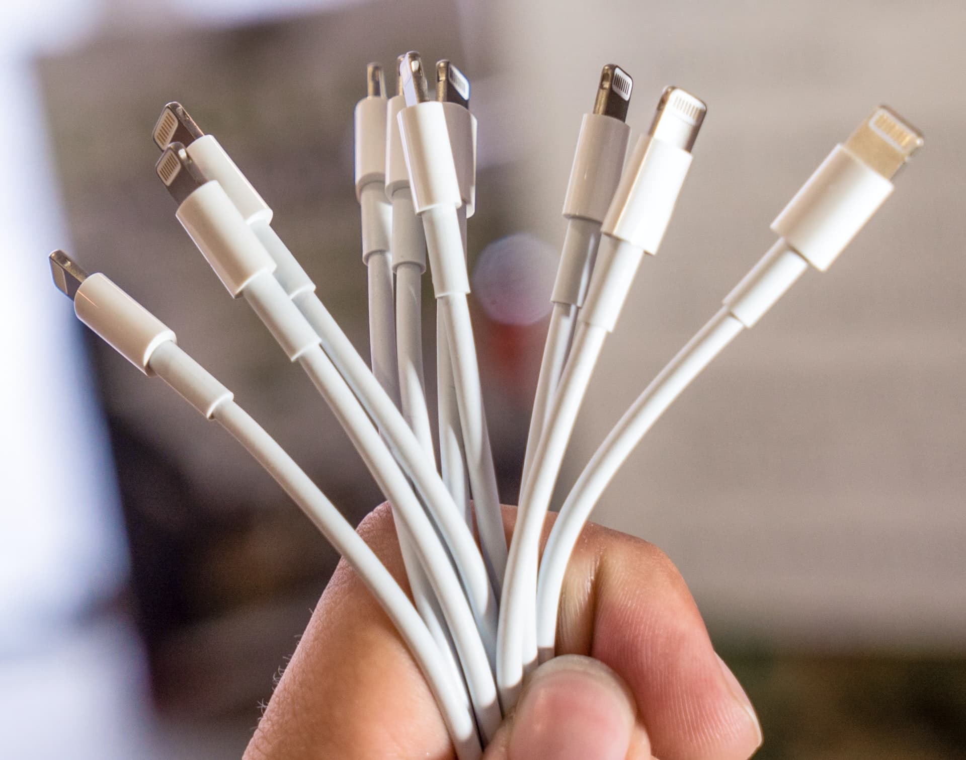 Bunch of Lightning cables for iPhone