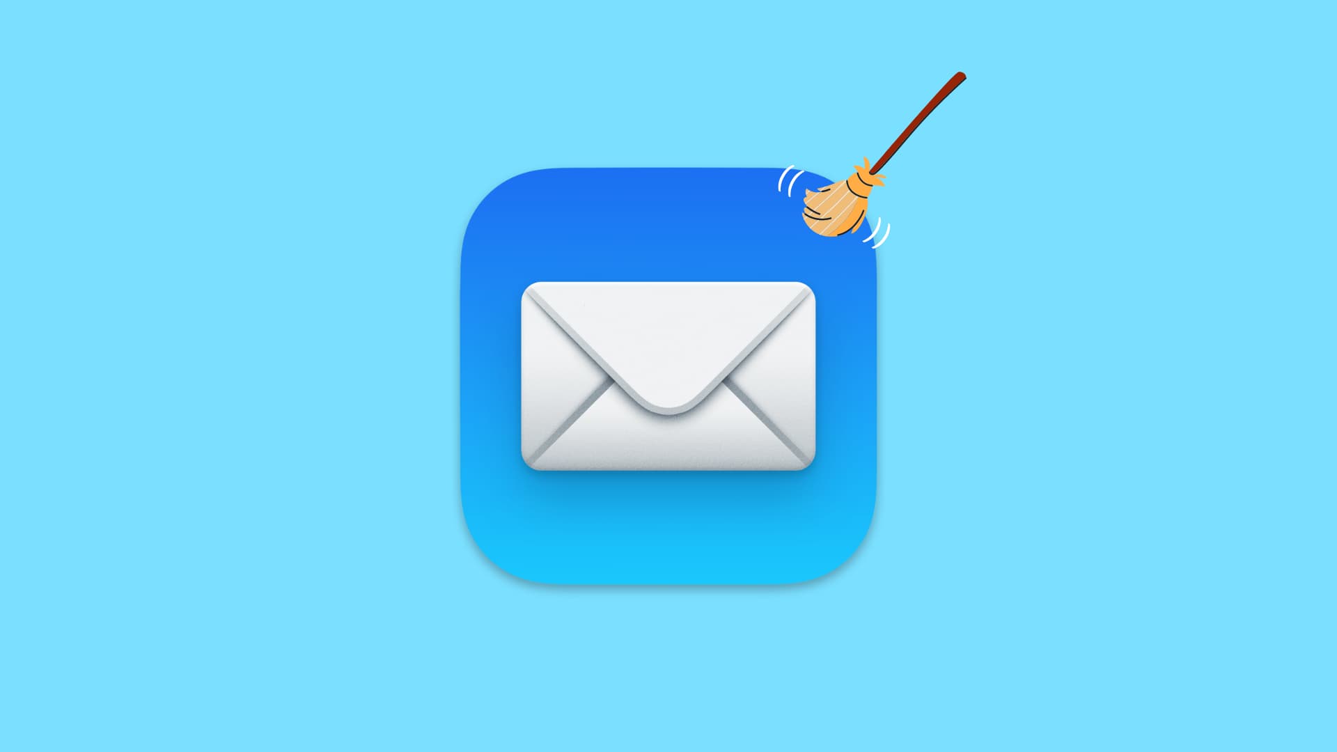 Apple Mail app with a broom on top that signifies cleaning old email attachments