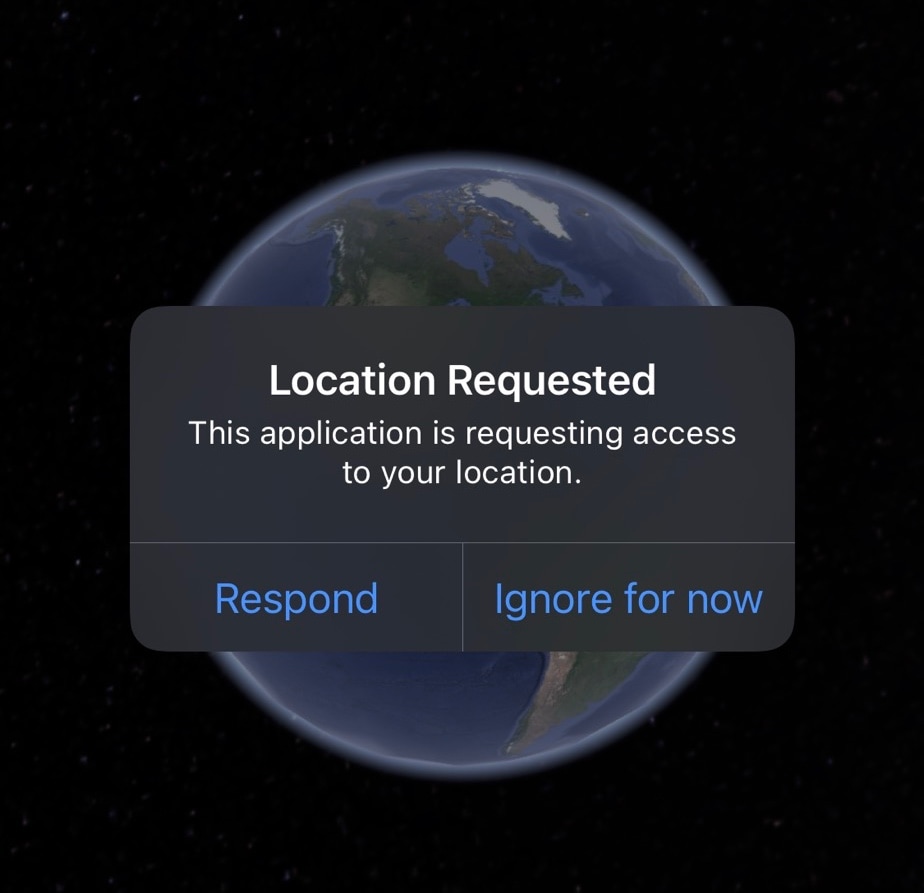 Ignore an app's location request just once.