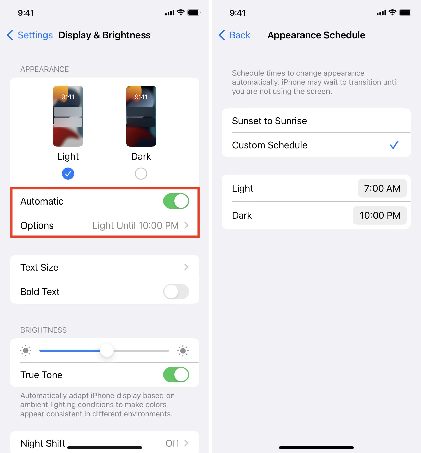 How to enable and disable Dark Mode automatically on iPhone