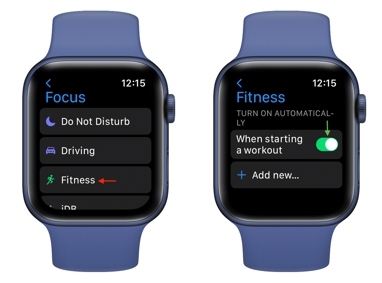 Ensure "When starting a workout" switch is enabled in Fitness Focus on Apple Watch