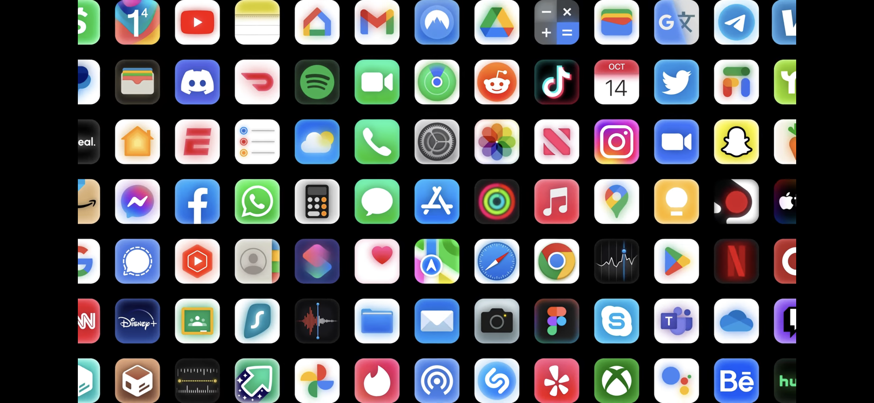 The Glo icon pack for iPhones.