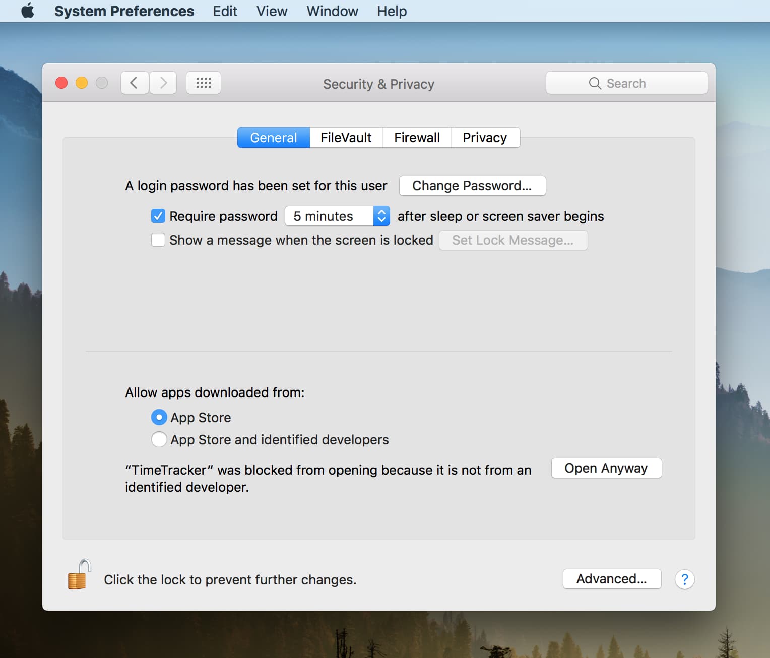 Open Anyway in Mac System Preferences