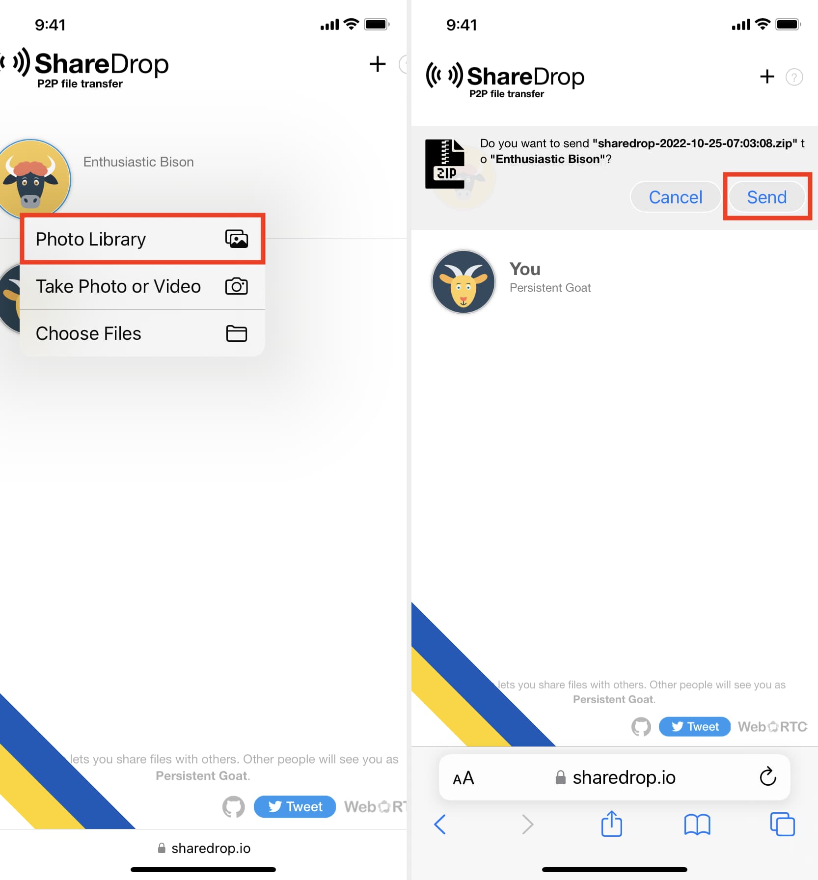 Send photos from iPhone to Android using ShareDrop