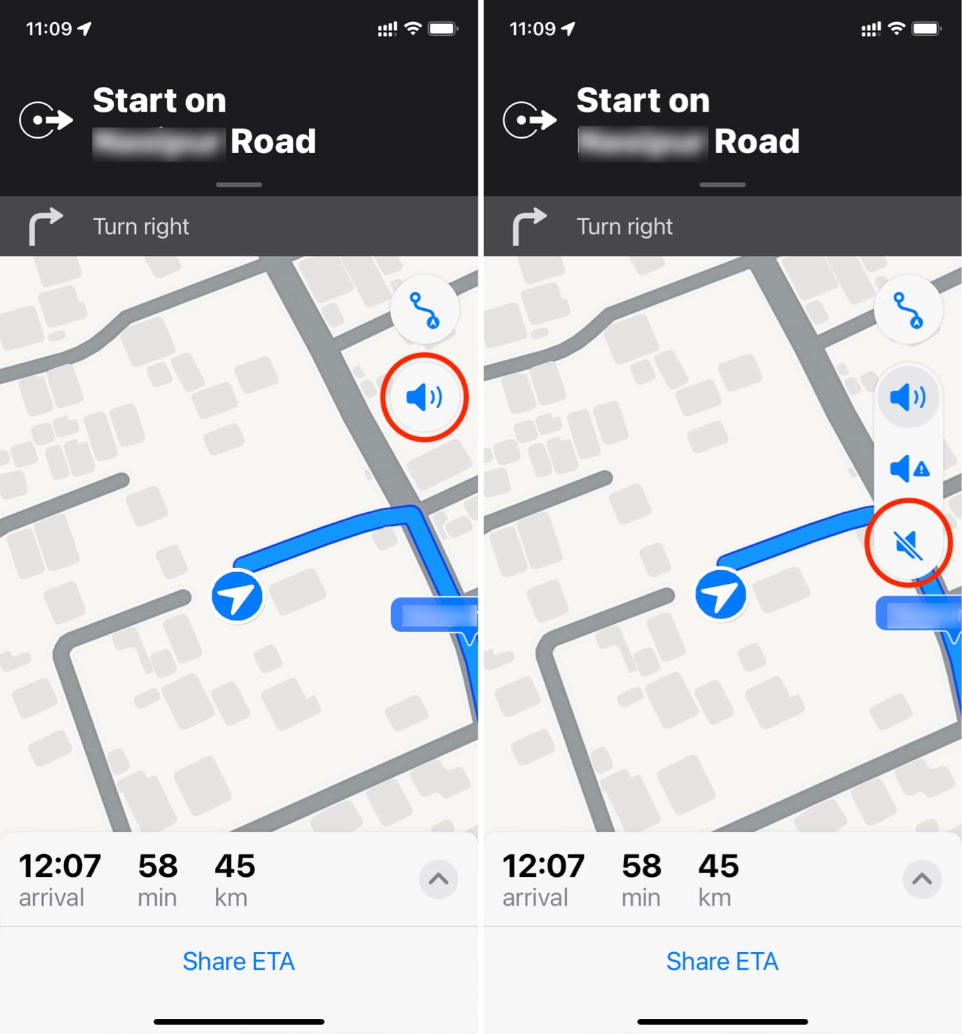 Turn spoken directions on or off in Apple Maps on iPhone