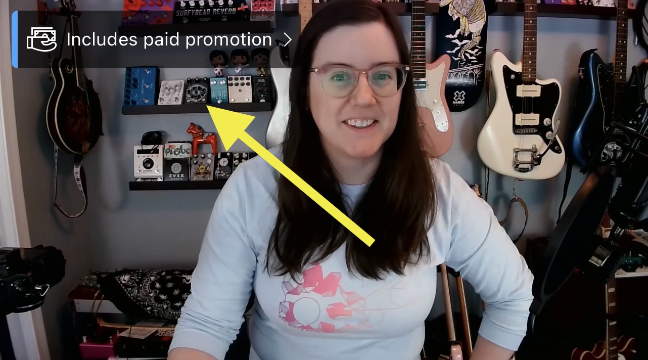 Hide YouTube’s Includes Paid Promotion banner.