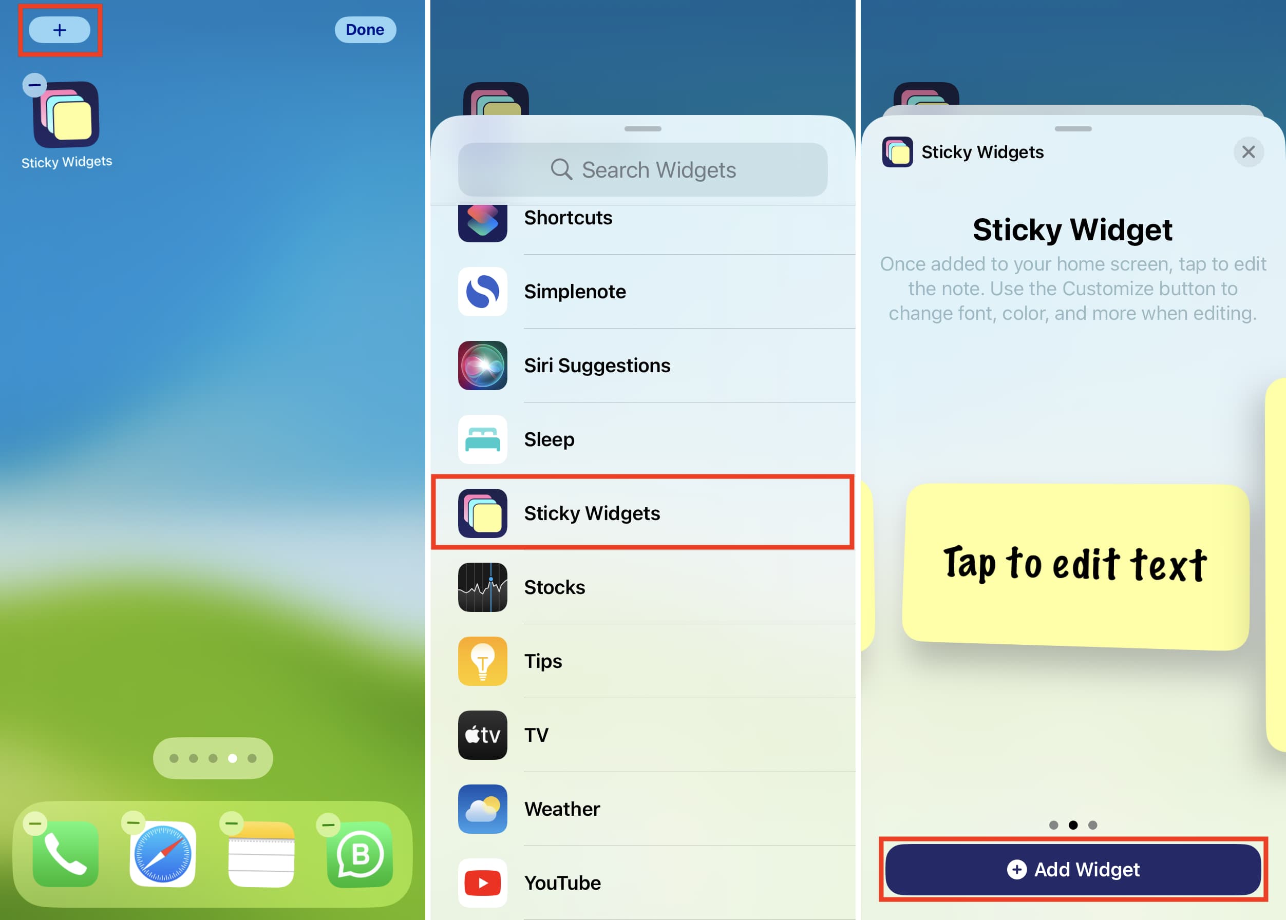 Sticky Widgets zum iPhone-Startbildschirm hinzufügen