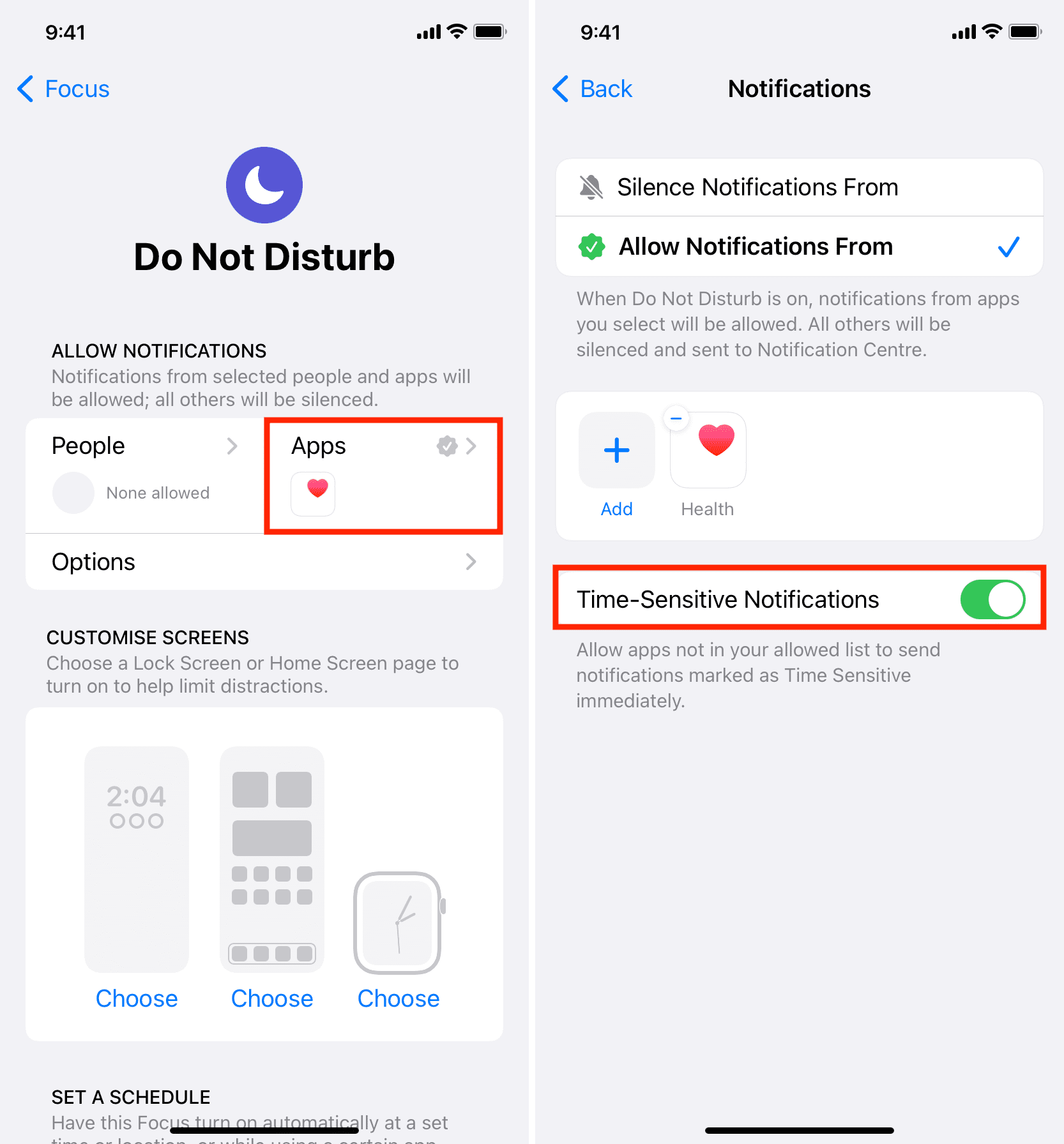 Allow Time-Sensitive Notifications during DND Focus