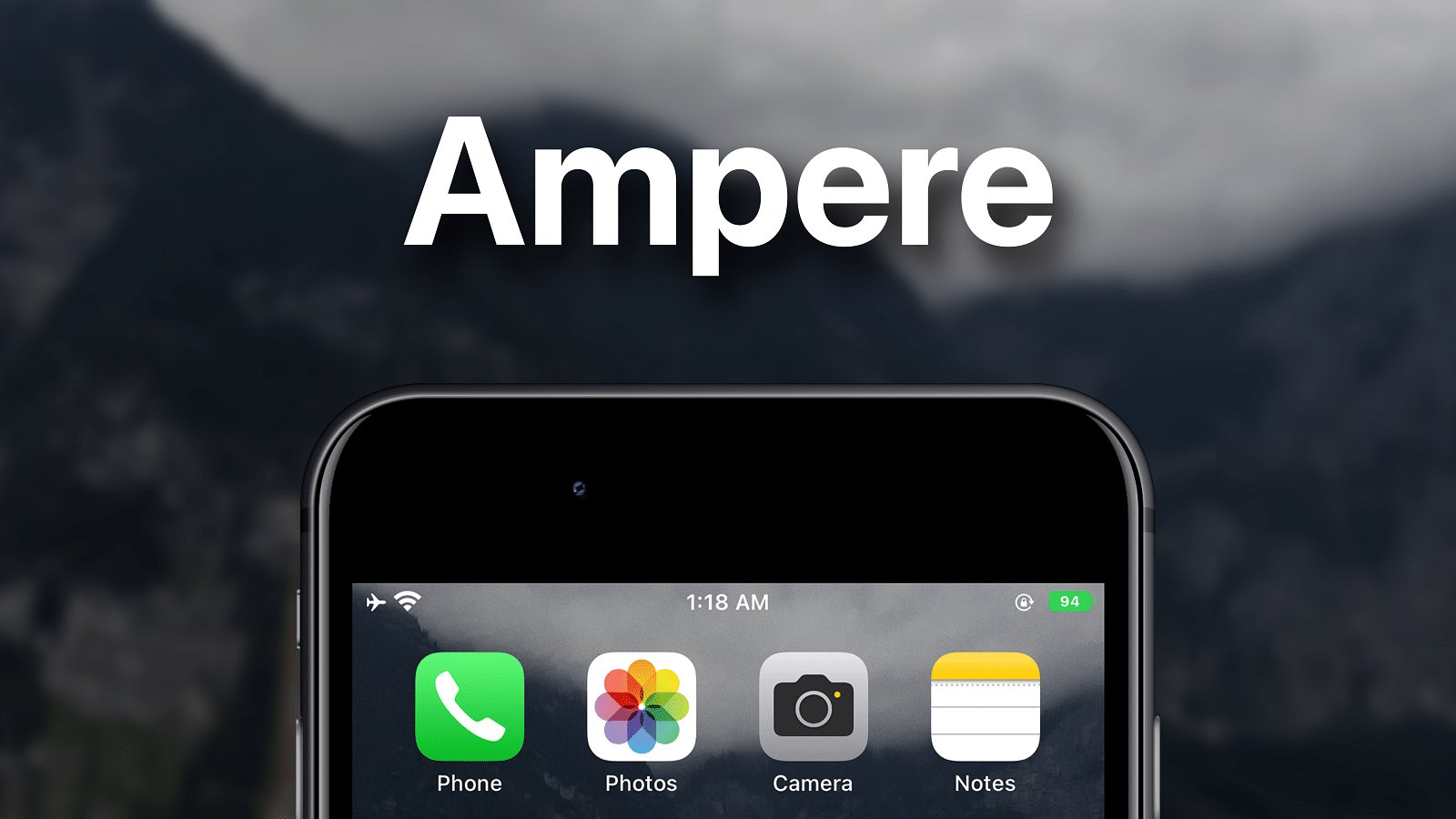 Ampere iOS 16 battery level indicator on iOS 15.
