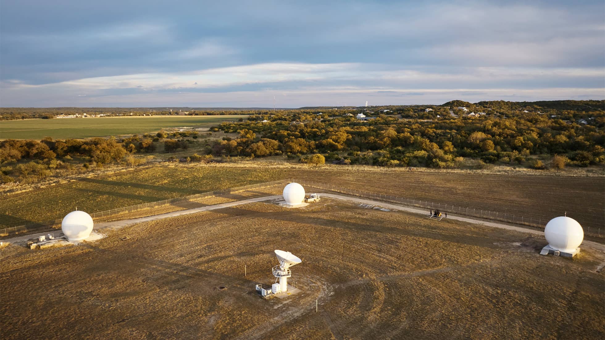 Aerial view of Globalstar's ground stations for satellite communications