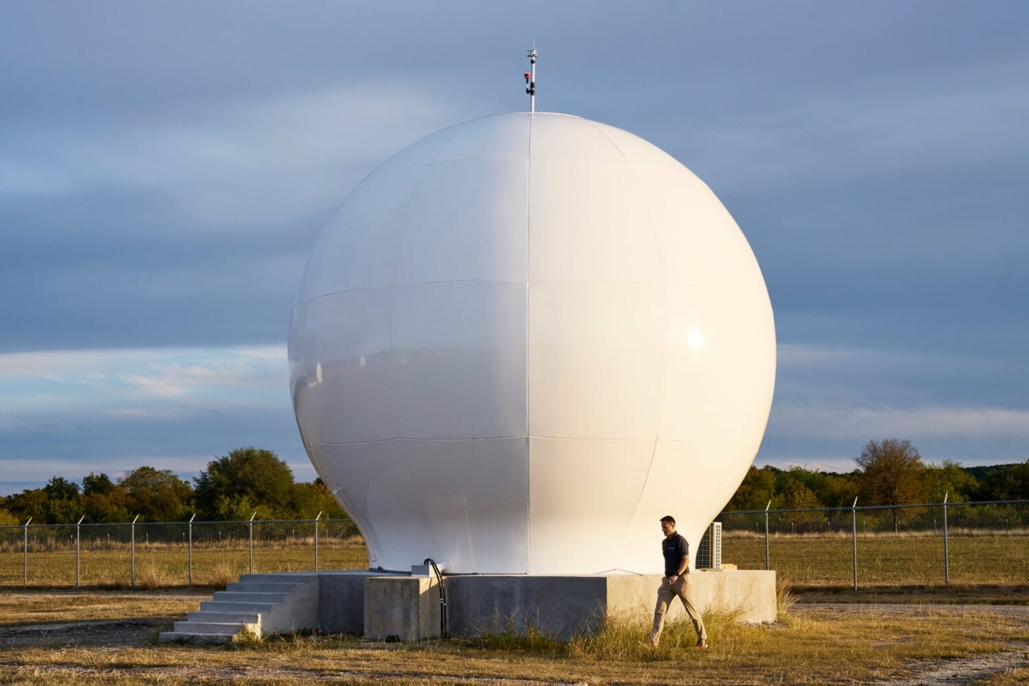 Closeup of a Globalstar ground station for satellite communications