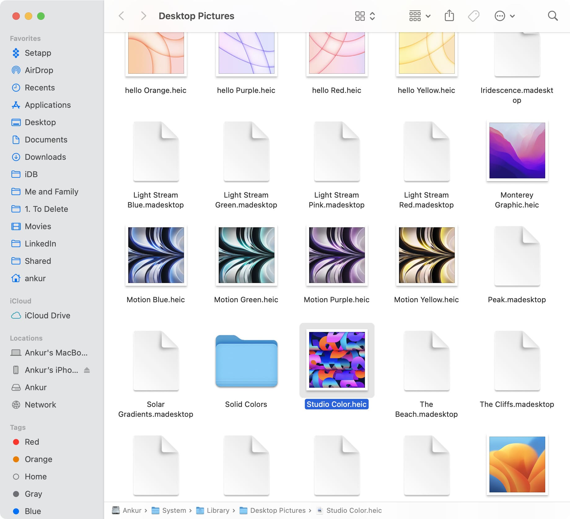 Default desktop wallpapers on Mac