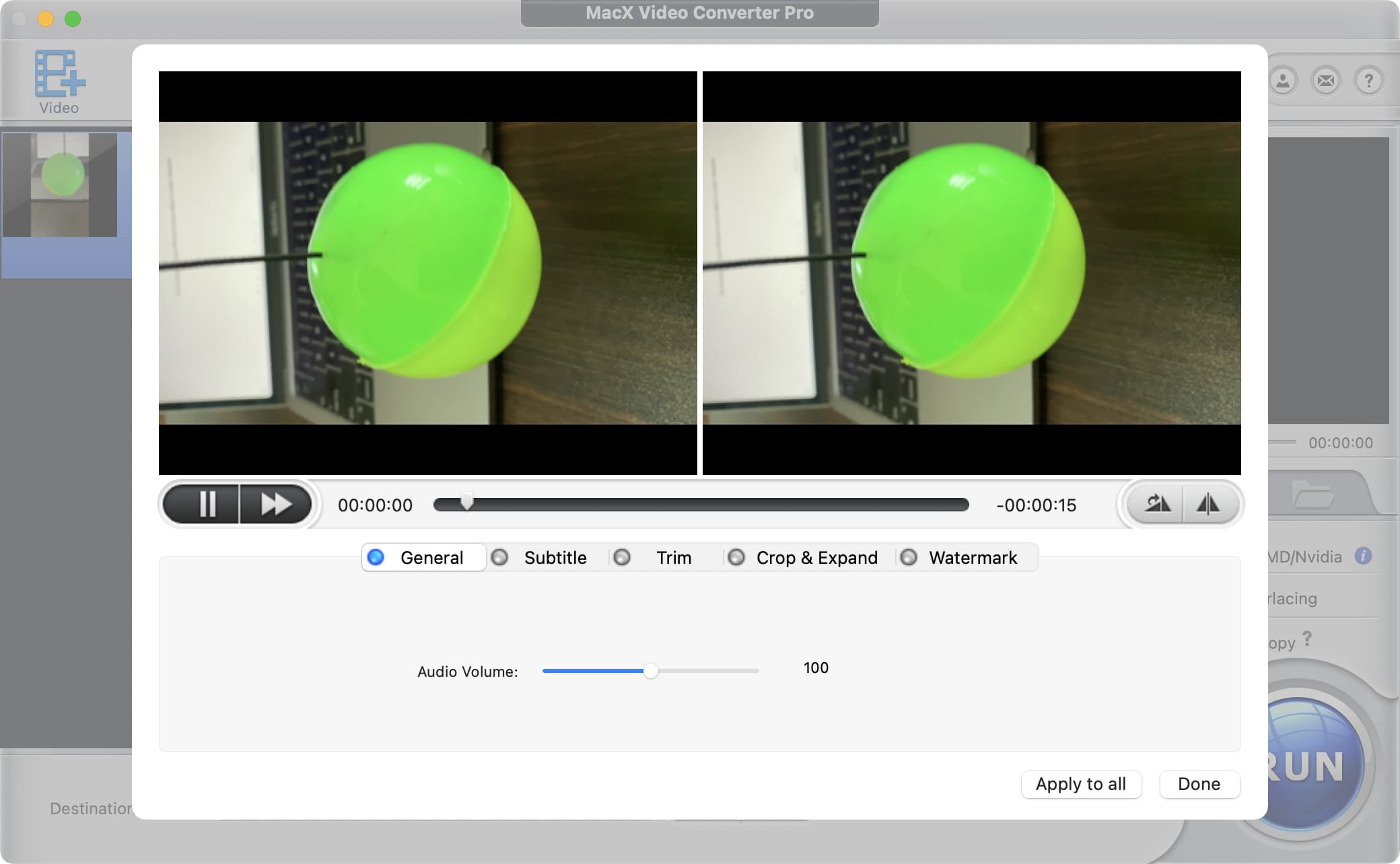 Edit videos in MacX Video Converter Pro