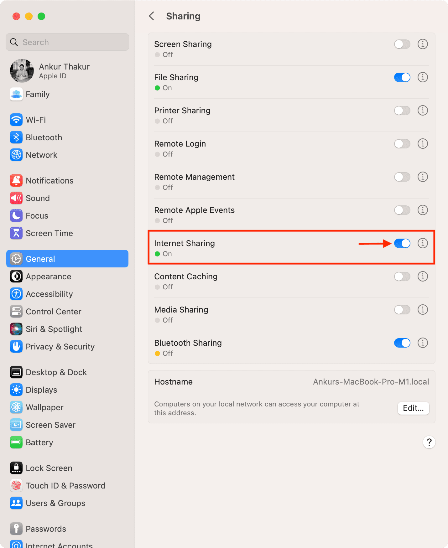 Enable Internet Sharing on Mac