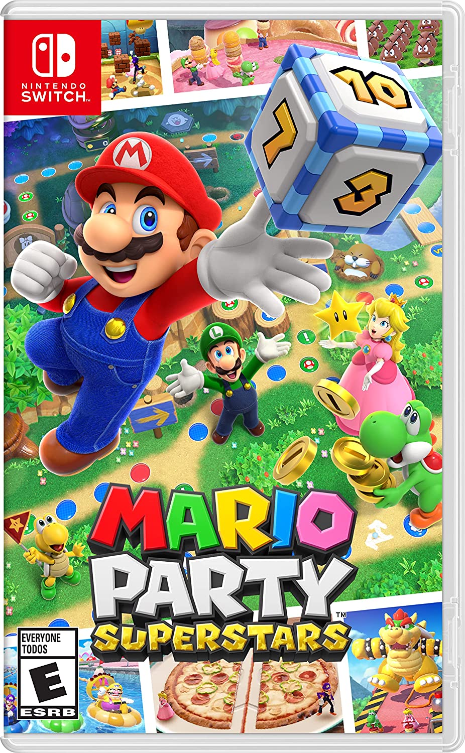 Mario Party Superstars cover artwork for Nintendo Switch.
