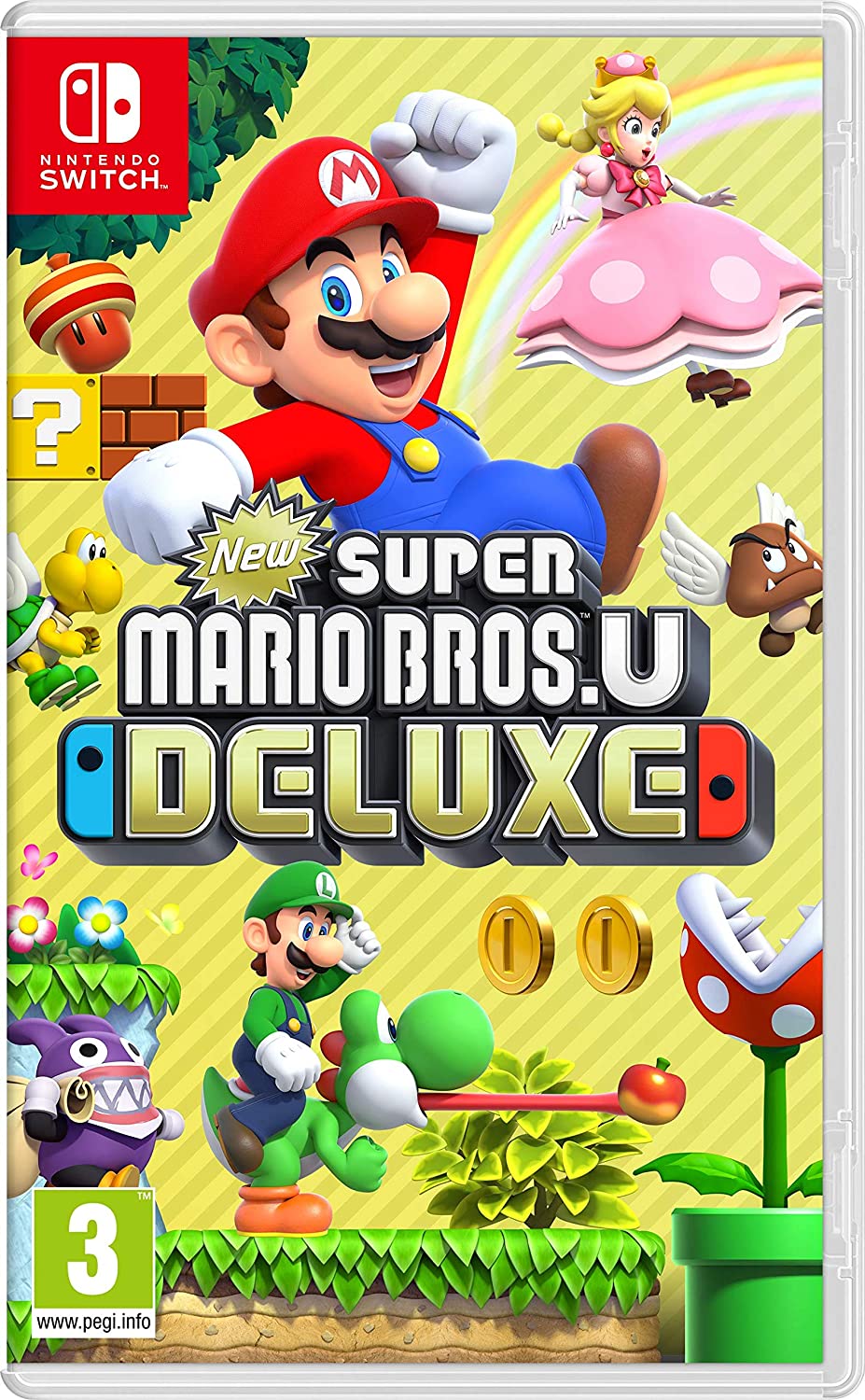 غلاف فني فاخر لـ Super Mario Bros. U لجهاز Nintendo Switch.