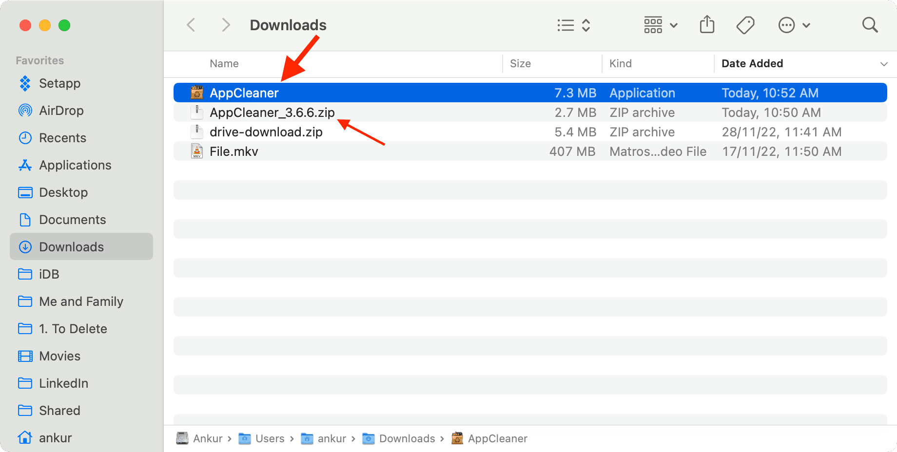Open Mac apps from the Downloads folder