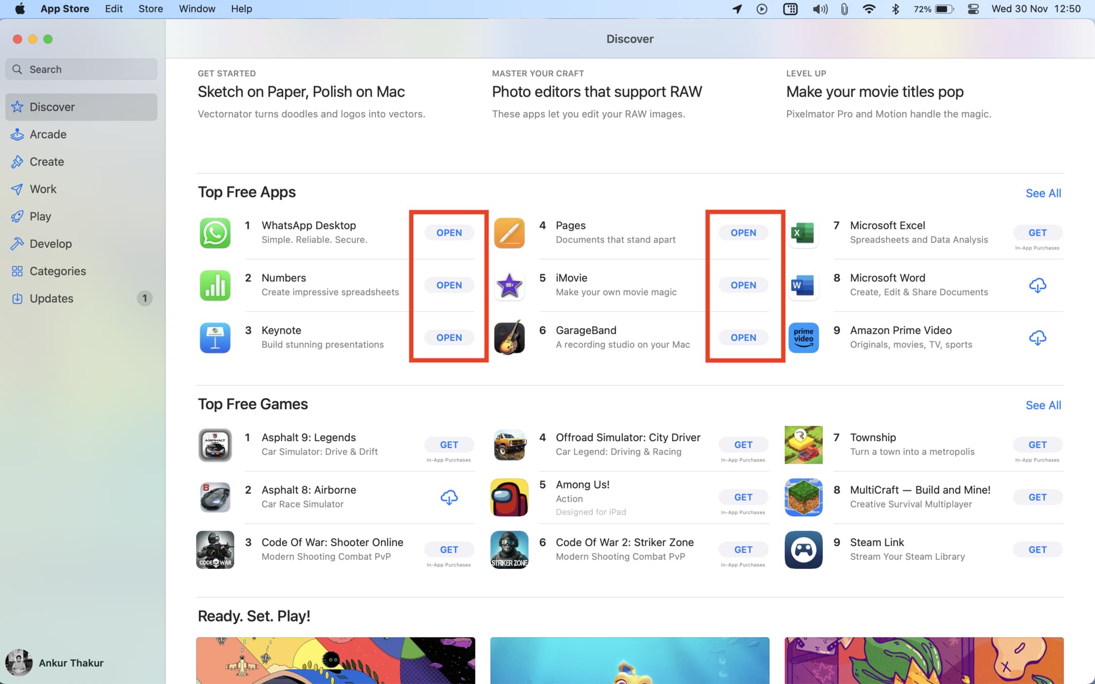 Open apps from Mac App Store