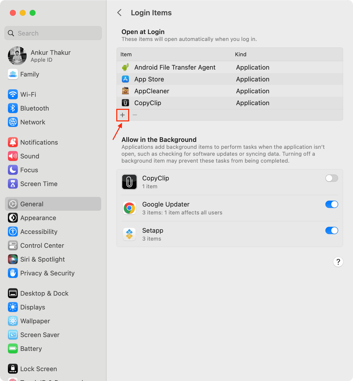 Open apps at login on Mac running macOS Ventura