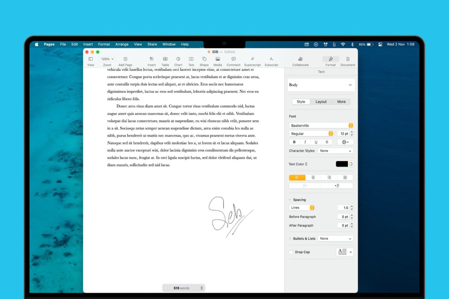 Add signature in the Pages app on Mac and iOS
