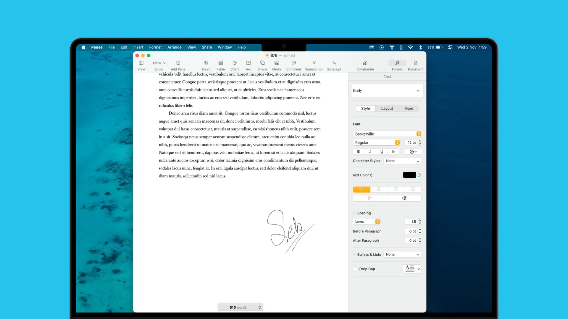 Add signature in the Pages app on Mac and iOS