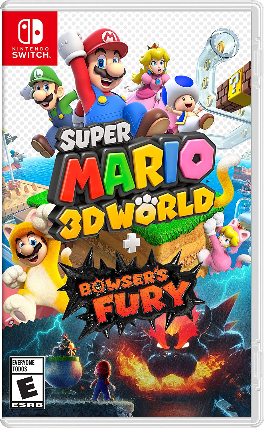 Super Mario 3D World + Bowser's Fury cover artwork for Nintendo Switch.