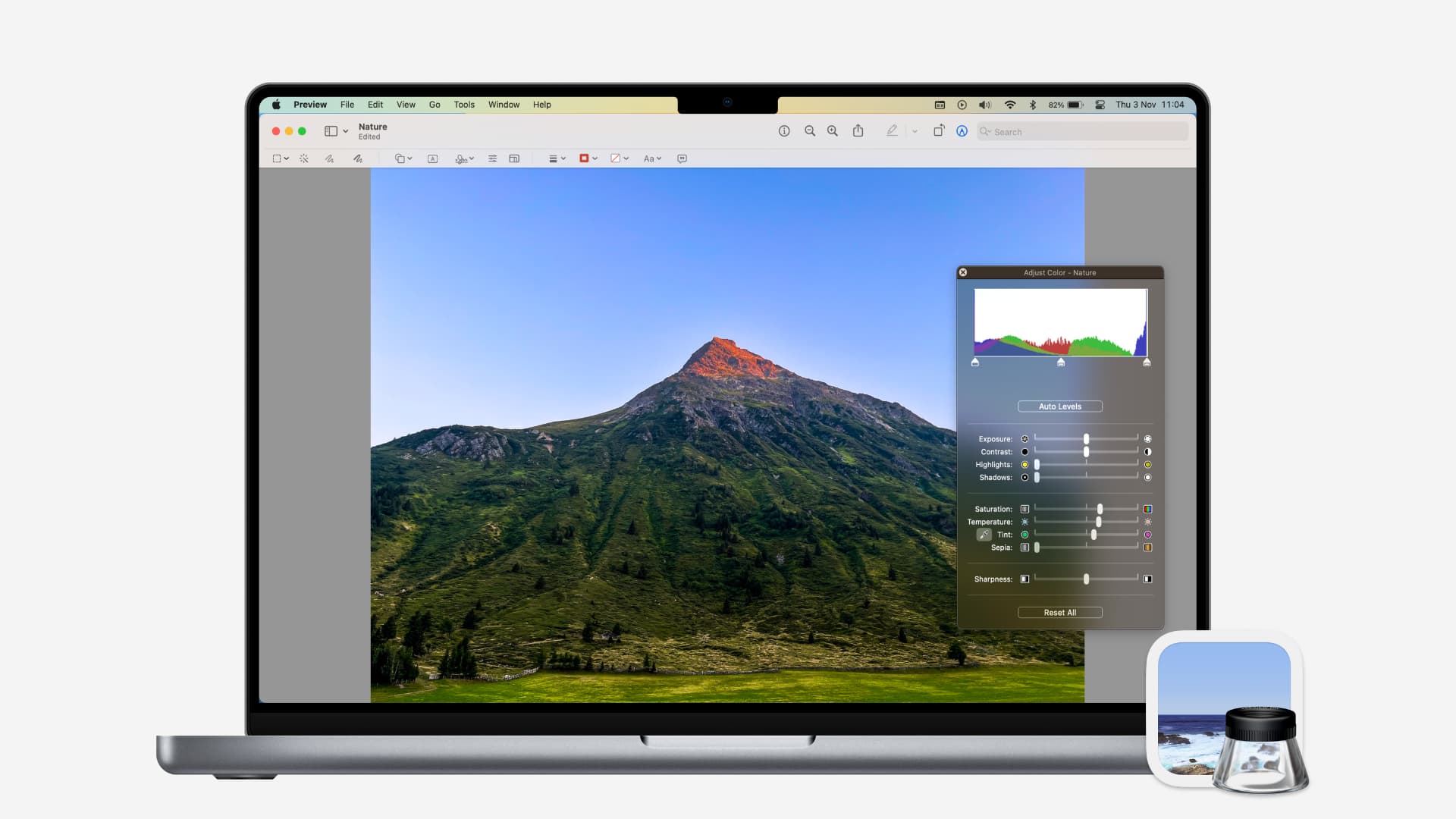 Image editing tools in Preview on Mac