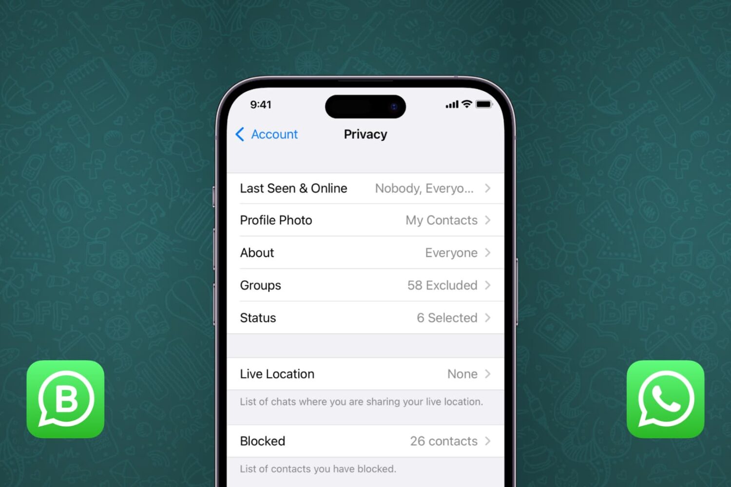 WhatsApp privacy settings on iPhones