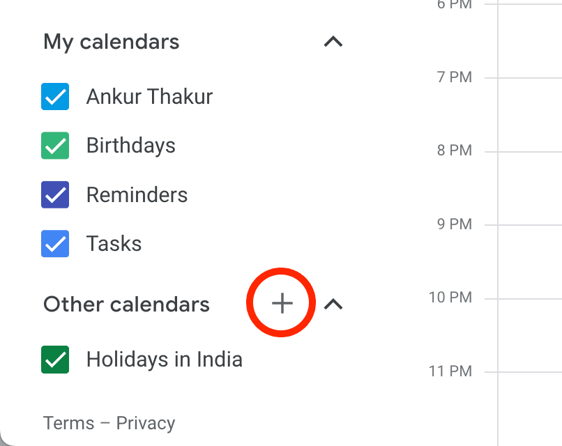 Add other calendar to Google Calendar
